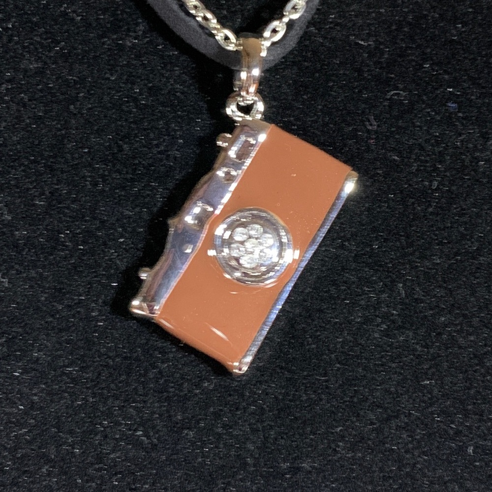 Enamel Camera pendant necklace